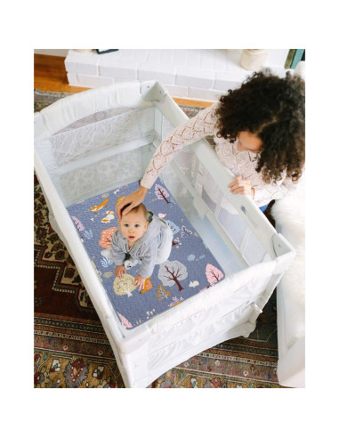 Sábana Acolchada MIIMER para Pack n Play 96.5x66 cm Gris