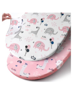 Juego de Sábanas Ajustadas para Cuna BROLEX 2 Pack Elefante Conejo