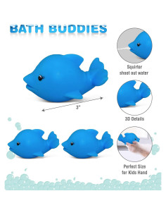 DolliBu Juguete de Baño Delfín Flotante 7.62cm para Niños 2