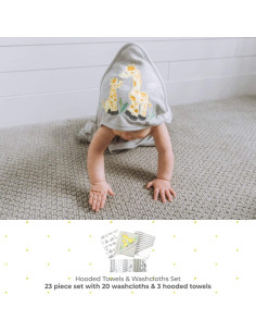 Juego de Toallas y Paños de Baño Spasilk para Bebés 23 Piezas Gris 2