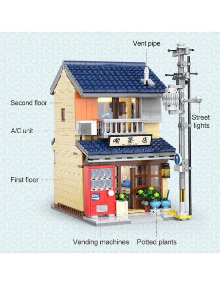 MISINI C66010W Casa de Té Japonesa 1200 Piezas con LED