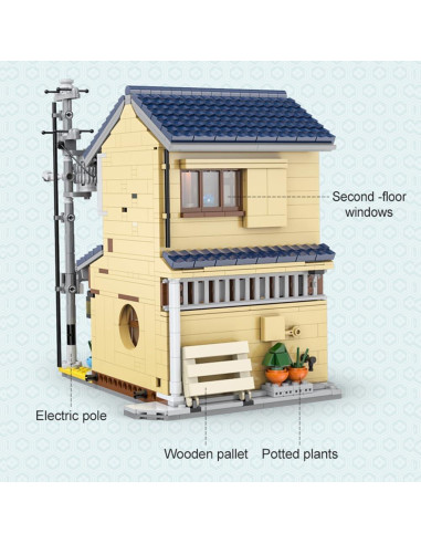 MISINI C66010W Casa de Té Japonesa 1200 Piezas con LED