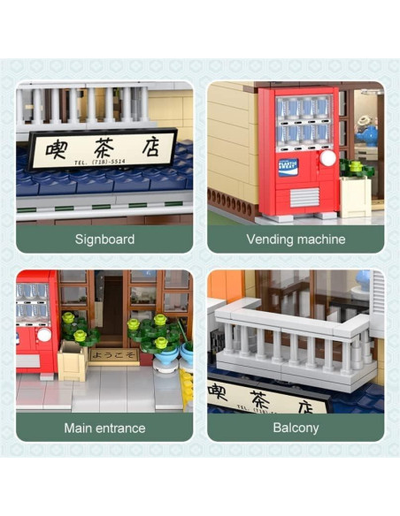 MISINI C66010W Casa de Té Japonesa 1200 Piezas con LED