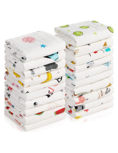 Paquete de 20 Paños de Muselina Chumia para Bebés 50.8x25.4cm