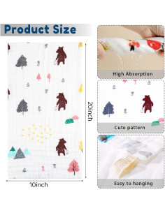 Paquete de 20 Paños de Muselina Chumia para Bebés 50.8x25.4cm 2