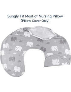 Funda de Almohada de Lactancia TANOFAR Elefante Suave y Transpirable 2