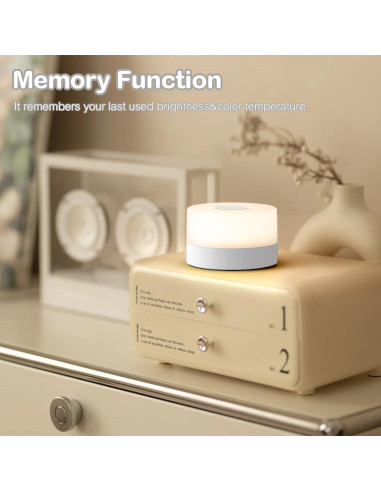 Luz Nocturna Táctil JUSHENG para Bebés, LED Recargable 3 Colores