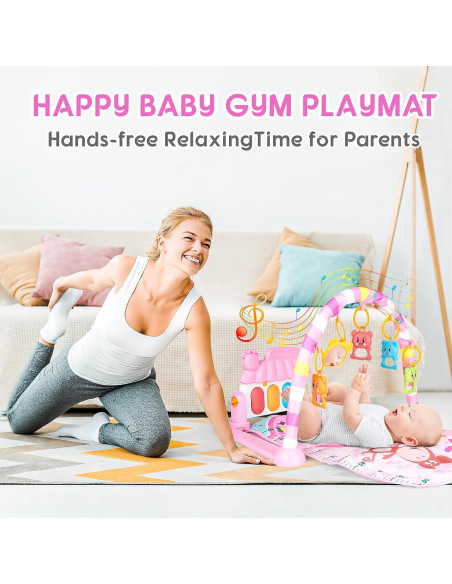 Alfombra de Juego para Bebés Rosa-21 con Piano y 5 Juguetes Alfombra de Juego para Bebés Rosa-21 con Piano y 5 Juguetes