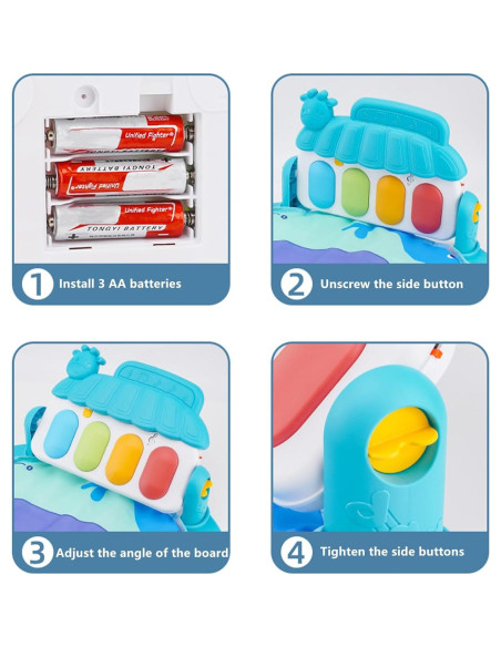 Alfombra de Juego para Bebés Rosa-21 con Piano y 5 Juguetes Alfombra de Juego para Bebés Rosa-21 con Piano y 5 Juguetes