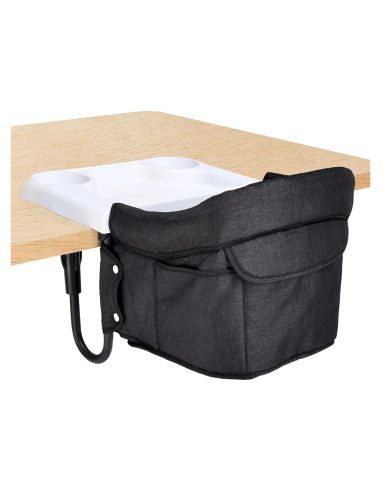 Silla Alta Portátil para Bebés 6-36 Meses con Bandeja y Gancho