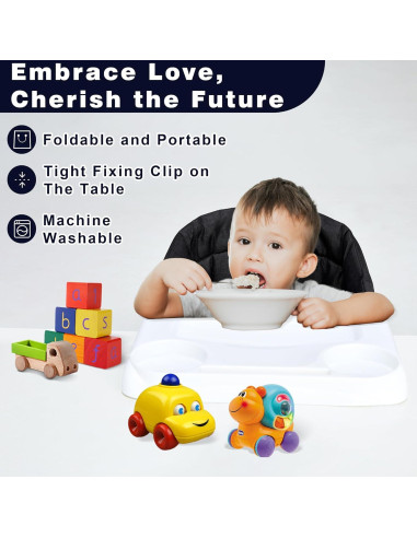 Silla Alta Portátil para Bebés 6-36 Meses con Bandeja y Gancho