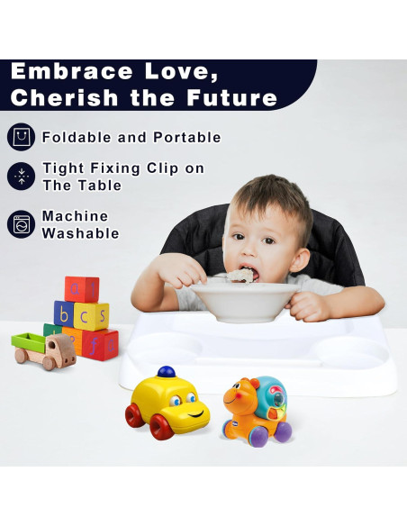 Silla Alta Portátil para Bebés 6-36 Meses con Bandeja y Gancho