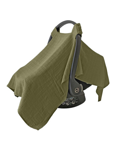 Funda para Asiento de Coche Bebé MOZAH - Algodón Orgánico Verde Oliva