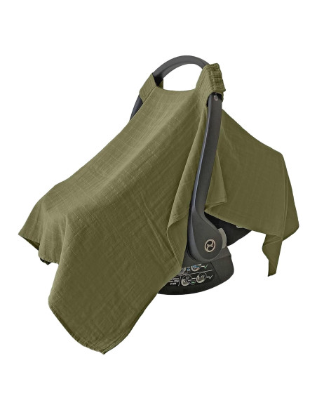 Funda para Asiento de Coche Bebé MOZAH - Algodón Orgánico Verde Oliva