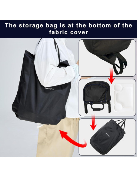 Silla Alta Portátil para Bebés 6-36 Meses con Bandeja y Gancho