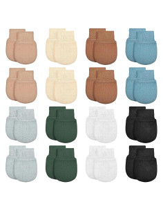 16 Pares de Manoplas de Algodón para Bebés Recién Nacidos