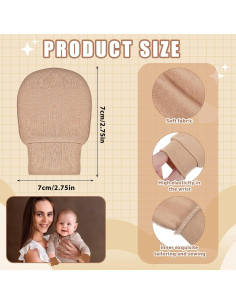 16 Pares de Manoplas de Algodón para Bebés Recién Nacidos 2