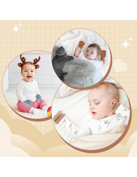 16 Pares de Manoplas de Algodón para Bebés Recién Nacidos