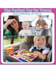 Tablero Ocupado Montessori Rosa para Niños Pequeños - Juguete Educativo 2