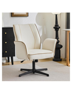 Silla de Oficina VINGLI Terciopelo Blanco Acolchada 360