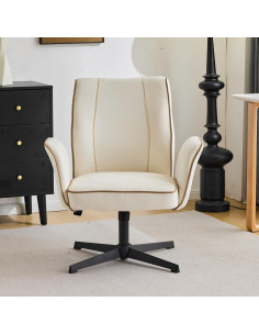 Silla de Oficina VINGLI Terciopelo Blanco Acolchada 360 2