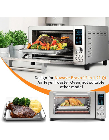 Sartén de Parrilla para Horno de Aire Nuwave Bravo 21 Qt 28.4x26.7 cm