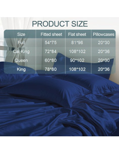 Juego de Sábanas Queen Yawfold 100% Viscosa Bambú 4 Piezas 2