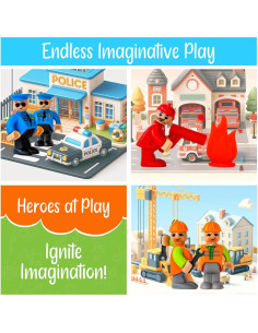 Figuras de Acción FUNERICA - Bombero, Policía y Construcción 2