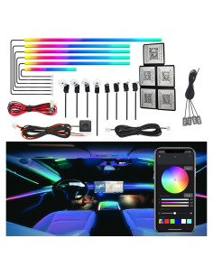 Luz LED de tira UWDESY RGB 18 en 1 para interiores de coche