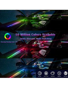 Luz LED de tira UWDESY RGB 18 en 1 para interiores de coche 2