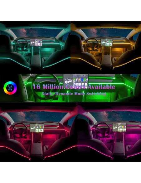 Luz LED de tira UWDESY RGB 18 en 1 para interiores de coche