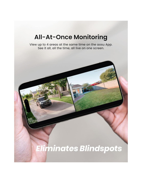 Cámara de Seguridad Solar AOSU 2K Inalámbrica para Exterior
