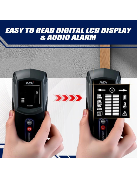 Detector de Pared Multifuncional NDI ND0989 - Detección de Estantes y Calor
