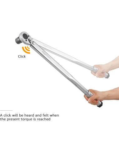 Llave de Torque de Click Amazon Basics 1/2" 33.9-338.9 Nm