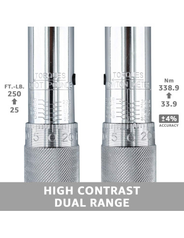 Llave de Torque de Click Amazon Basics 1/2" 33.9-338.9 Nm