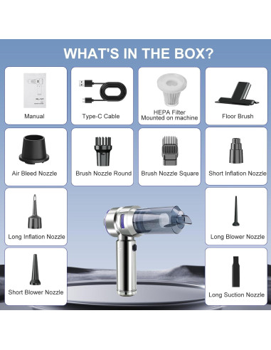 Aspiradora de Coche Portátil HongTaiLanTian 100W 21000Pa