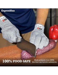 Guantes Resistentes a Cortes Exprosiflux - Grado Alimenticio, 2 Pares 2