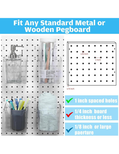 Set 4 Contenedores de Tablero de Clavos Suzile 11x8x11.5cm
