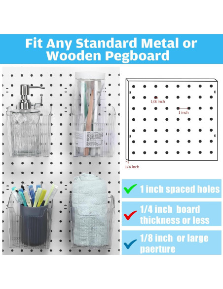Set 4 Contenedores de Tablero de Clavos Suzile 11x8x11.5cm