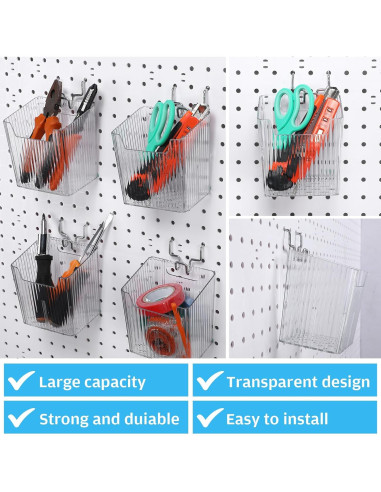 Set 4 Contenedores de Tablero de Clavos Suzile 11x8x11.5cm