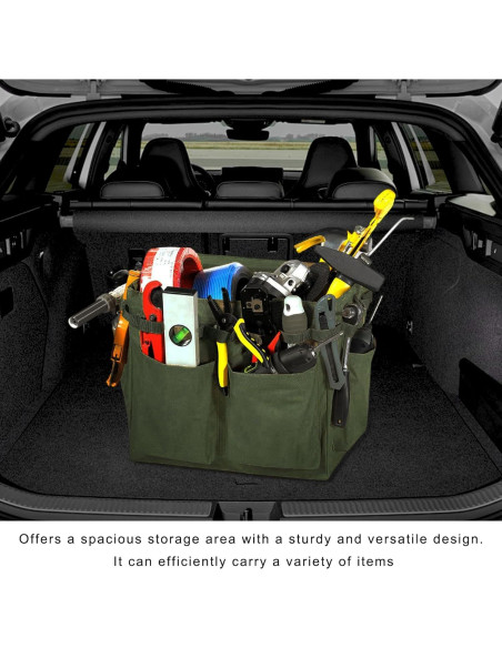 Organizador de Maletero de Coche NYTKL Verde Militar 36.1x24.9x30.5cm Organizador de Maletero de Coche NYTKL Verde Militar 36.1x24.9x30.5cm