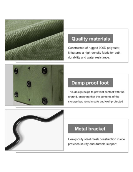 Organizador de Maletero de Coche NYTKL Verde Militar 36.1x24.9x30.5cm Organizador de Maletero de Coche NYTKL Verde Militar 36.1x24.9x30.5cm