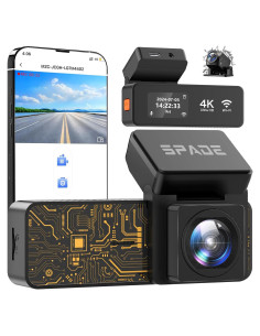 Cámara Dash SPADE 4K Delantera y 1080P Trasera con WiFi