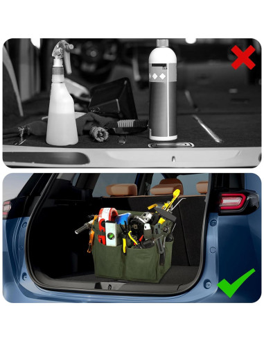 Organizador de Maletero de Coche NYTKL Verde Militar 36.1x24.9x30.5cm