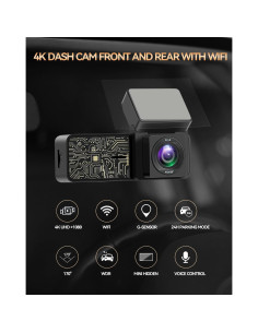 Cámara Dash SPADE 4K Delantera y 1080P Trasera con WiFi 2