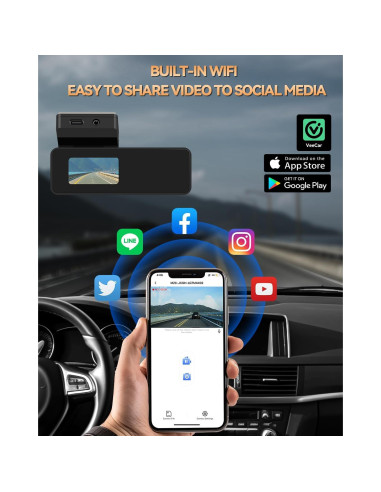 Cámara Dash SPADE 4K Delantera y 1080P Trasera con WiFi