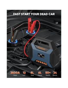 Arrancador de coche SAFEMATE PJS03-2500A con compresor 120PSI 2