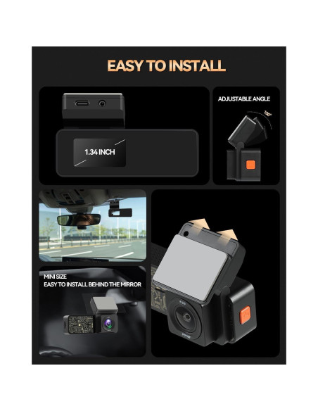Cámara Dash SPADE 4K Delantera y 1080P Trasera con WiFi