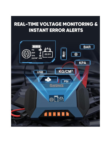 Arrancador de coche SAFEMATE PJS03-2500A con compresor 120PSI