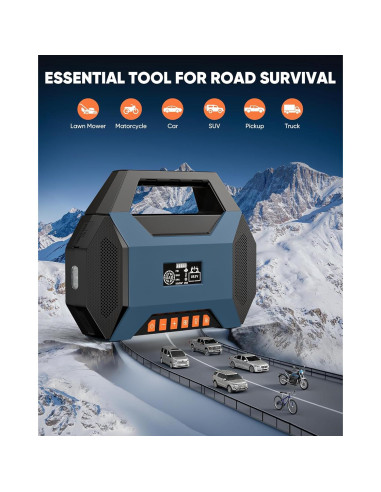 Arrancador de coche SAFEMATE PJS03-2500A con compresor 120PSI